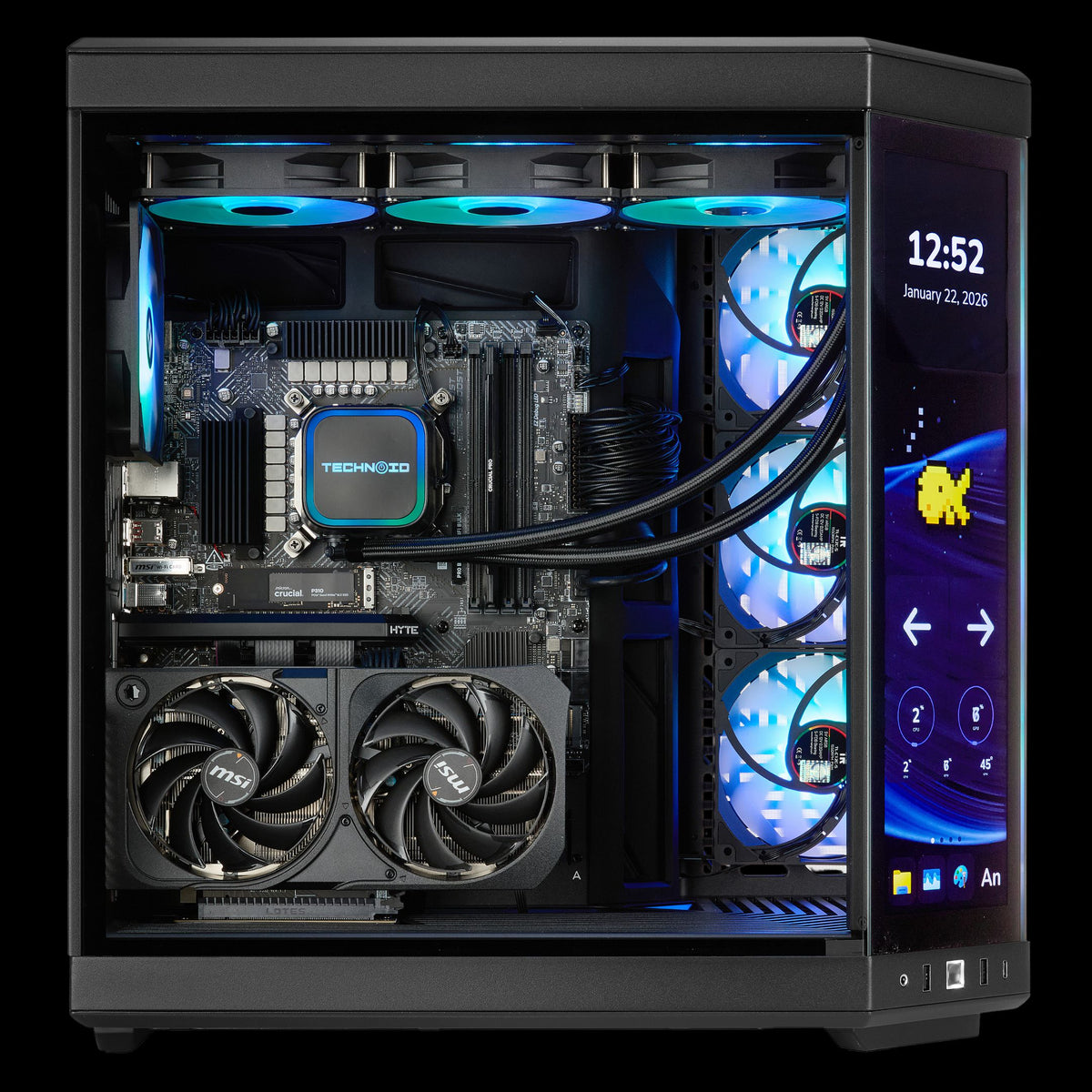 TECHNOID Limited Edition Gaming PC - Intel Core i9 14900KF, 32GB Ram, 1TB SSD, RTX 5070 , Windows 11 Pro, HYTE Y70 Touch infinite, Black