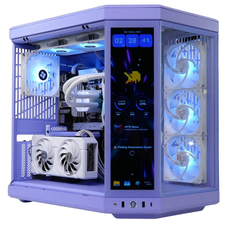 TECHNOID Limited Edition Gaming Pc (Amd Ryzen 7 9700x - RTX 5070 - 2TB SSD - 32GB RAM DDR5- Win 11 Pro -  HYTE Y70 Touch infinite - Purple)
