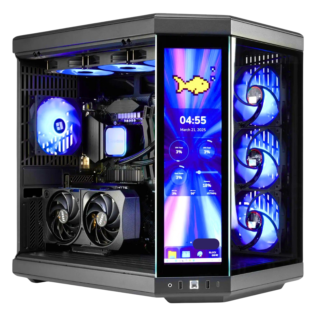 TECHNOID Limited Edition Gaming PC - Intel Core i9 14900KF, 32GB Ram, 2TB SSD, RTX 5070 Ti , Windows 11 Pro, HYTE Y70 Touch infinite, Black