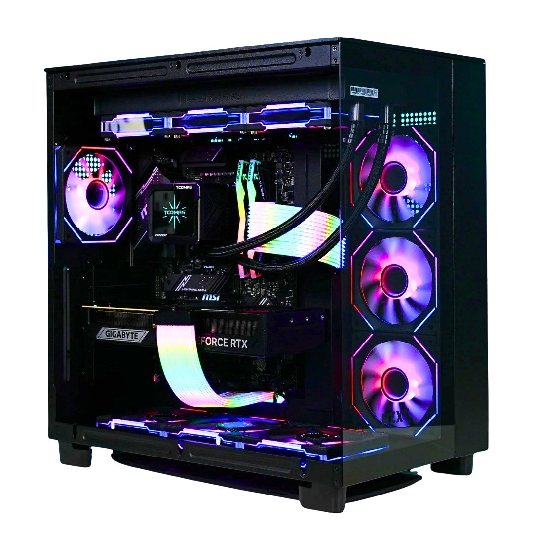 TECHNOID Frozen Gaming PC - RTX 5070 Ti - AMD Ryzen 7 9800X3D - 32GB DDR5 - 2TB SSD - Win 11 PRO - AI Ready - 850w 80 Plus Gold PSU - VR Compatible - Black