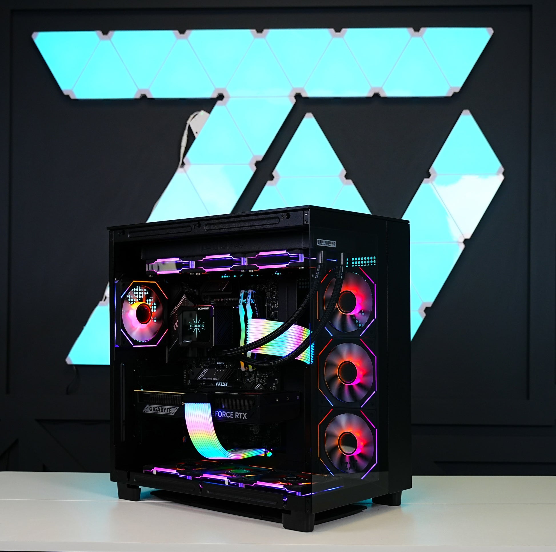 TECHNOID Frozen Gaming PC - RTX 5070 - AMD Ryzen 7 9700X - 32GB DDR5 - 2TB SSD - Win 11 PRO - AI Ready - 850w 80 Plus Gold PSU - VR Compatible - Black