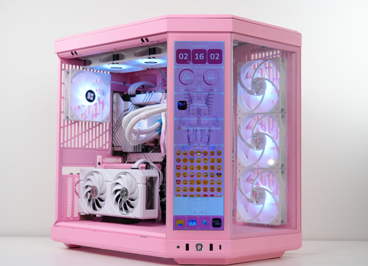 TECHNOID Limited Edition Gaming Pc (AMD Ryzen 7 7700 - RTX 5070 - 2TB SSD - 32GB RAM DDR5- Win 11 Pro -  HYTE Y70 Touch infinite Strawberry Milk)