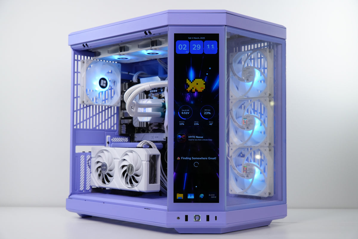 TECHNOID Limited Edition Gaming Pc (Amd Ryzen 7 7700 - RTX 5070 - 2TB SSD - 32GB RAM DDR5- Win 11 Pro -  HYTE Y70 Touch infinite - Purple)