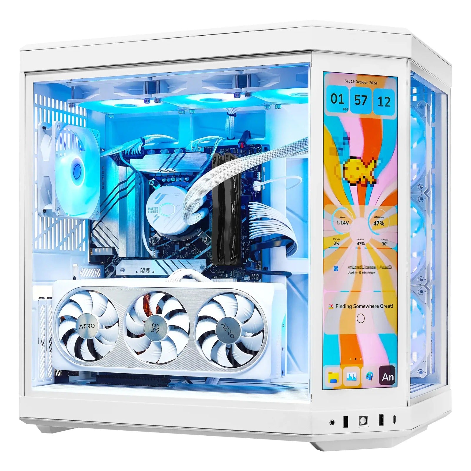 TECHNOID Limited Edition Gaming PC (AMD Radeon RX 9070 XT - AMD RYZEN 7 9800X3D - 32 GB DDR5 RAM - 2TB SSD - AI Ready - Windows 11 P - Wifi - HYTE Y70 Touch infinite - White)