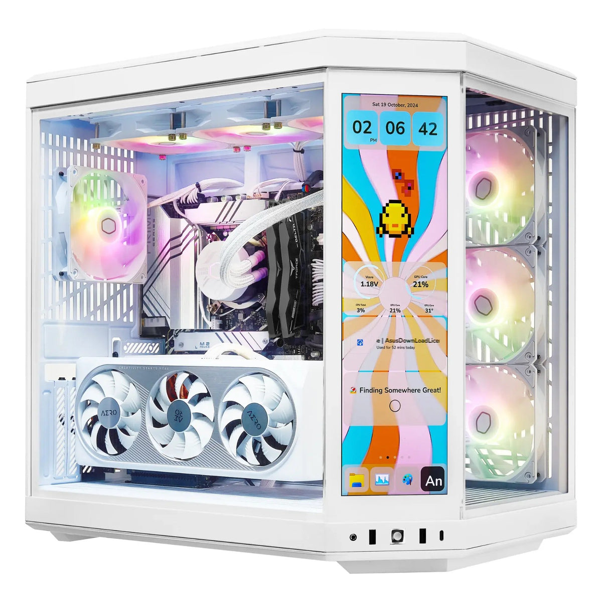 TECHNOID Limited Edition Gaming PC (AMD Radeon RX 9070 XT - AMD RYZEN 7 9850X3D - 32 GB DDR5 RAM - 2TB SSD - AI Ready - Windows 11 P - Wifi - HYTE Y70 Touch infinite - White)