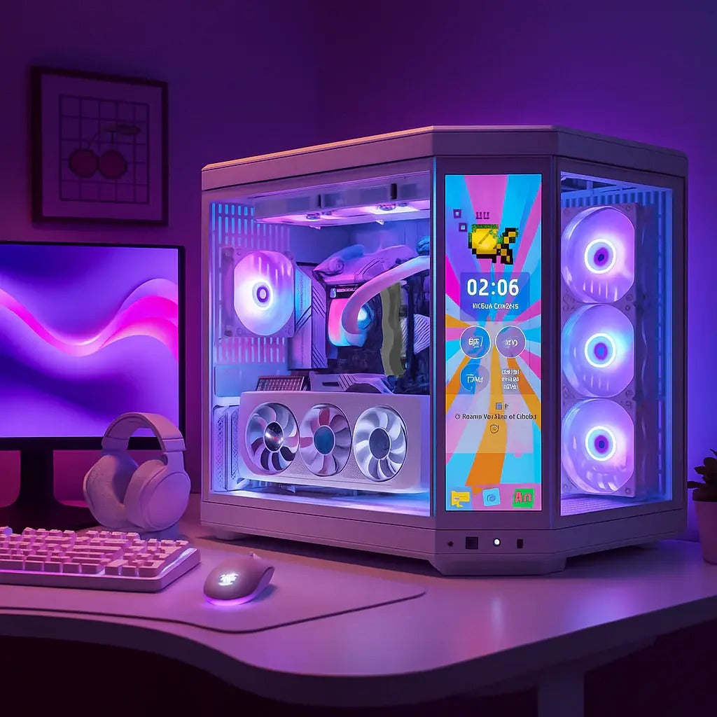 TECHNOID Limited Edition Gaming PC (AMD Radeon RX 9070 XT - AMD RYZEN 7 9850X3D - 32 GB DDR5 RAM - 2TB SSD - AI Ready - Windows 11 P - Wifi - HYTE Y70 Touch infinite - White)