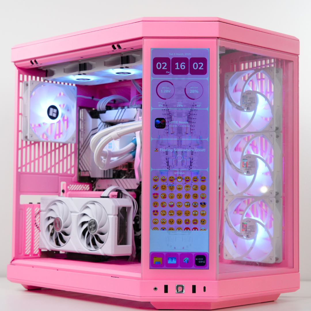 TECHNOID Limited Edition Gaming Pc (AMD Ryzen 7 7700 - RTX 5070 - 2TB SSD - 32GB RAM DDR5- Win 11 Pro -  HYTE Y70 Touch infinite Strawberry Milk)