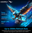 KOORUI 24.5 Inch Gaming Monitor 200Hz,   1920x1080