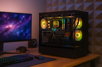 TECHNOID Glass Gaming PC - GeForce RTX 5070 Ti - AMD Ryzen 7 7800X3D - 32GB DDR5 - 2TB SSD - Win 11 PRO - AI Ready - VR Compatible - Wifi Bluetooth - Black