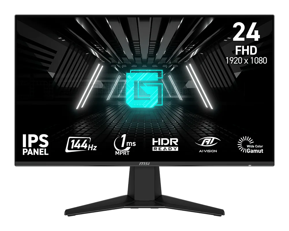 MSI 24" 1920 x 1080 (FHD) 144Hz 1ms (MPRT) IPS Gaming Monitor Tilt adjustable (G242L E14)