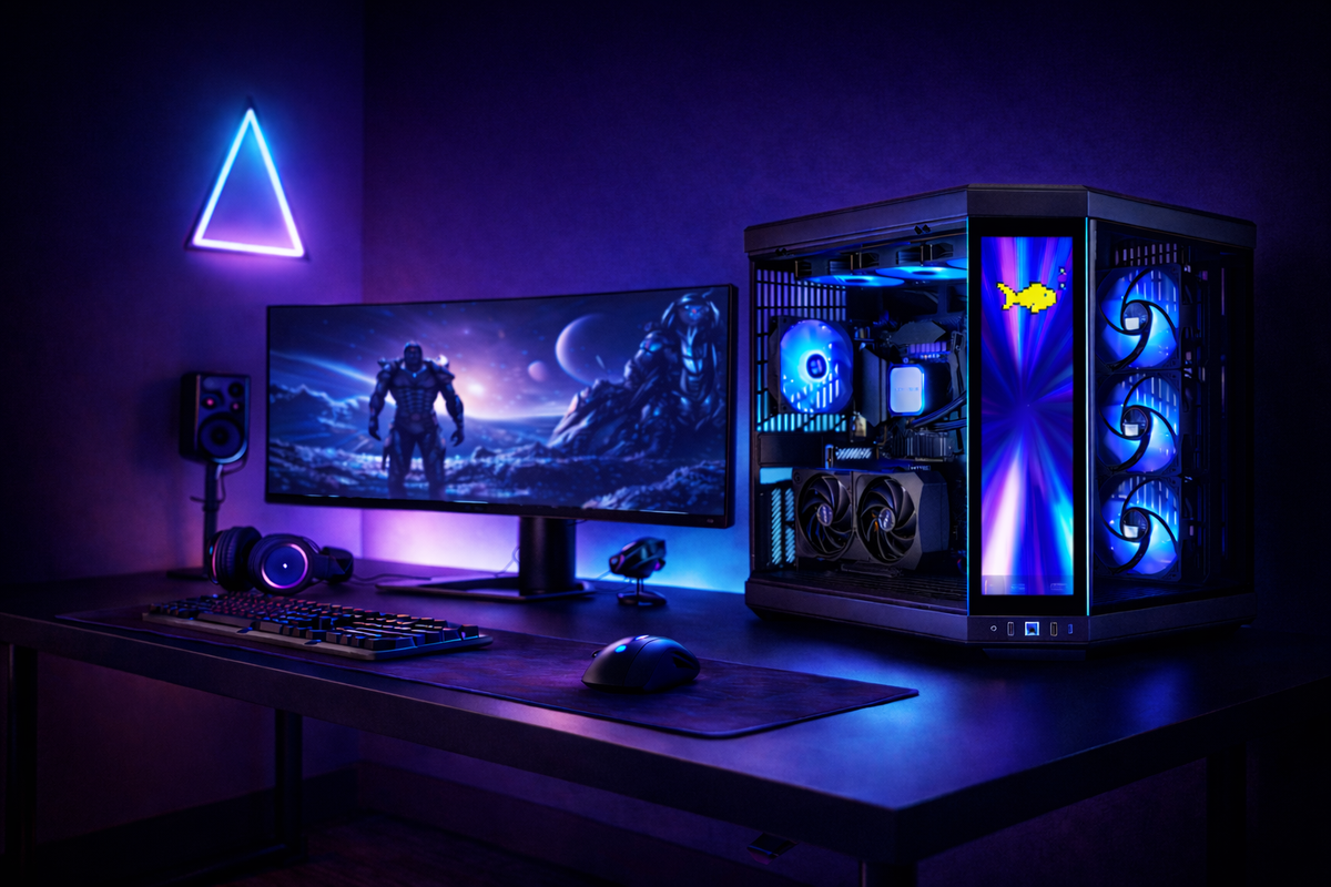 TECHNOID Limited Edition Gaming PC - Intel Core i9 14900KF, 32GB Ram, 1TB SSD, RTX 5070 , Windows 11 Pro, HYTE Y70 Touch infinite, Black