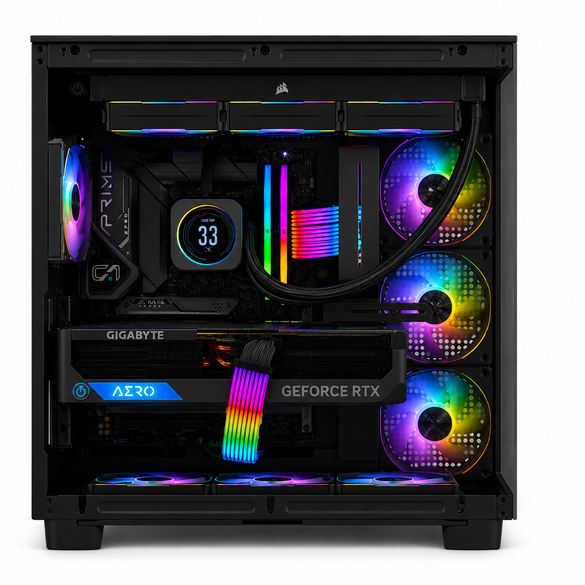 TECHNOID Frozen Gaming Pc - GeForce RTX 5080 -  Intel Core Ultra 9 - 64GB DDR5 - 2TB SSD - Win 11 PRO - AI Ready - VR Compatible - Wifi Bluetooth - Black
