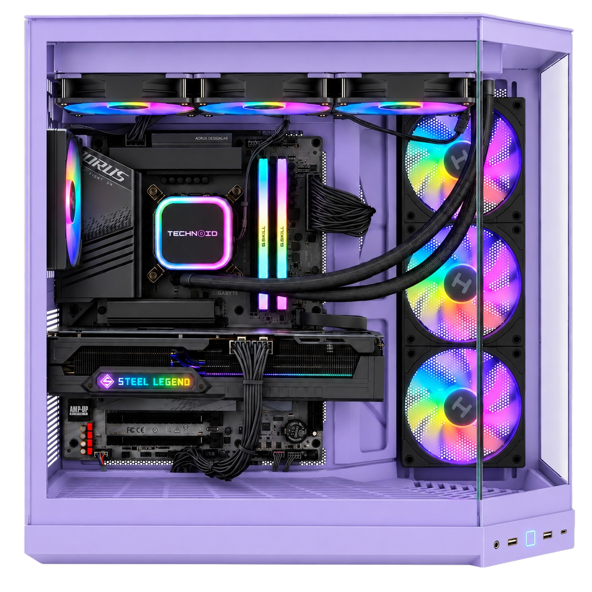 TECHNOID Panorama Gaming Pc (Intel Ultra 7 - RTX 5070 - 1TB SSD - 32GB RAM DDR5- Win 11 Pro -  HYTE Y70 Touch infinite - Taro)