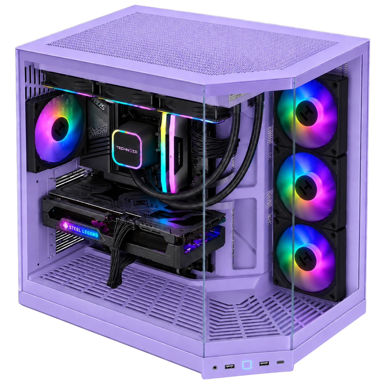 TECHNOID Panorama Gaming Pc (Intel Ultra 7 - RTX 5070 - 1TB SSD - 32GB RAM DDR5- Win 11 Pro -  HYTE Y70 Touch infinite - Taro)