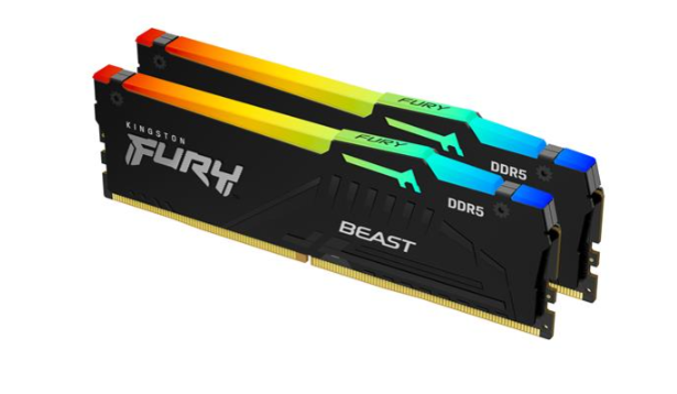 Kingston FURY Beast RGB 32GB (2x16GB) DDR5 5600MHz CL36 Desktop Memory